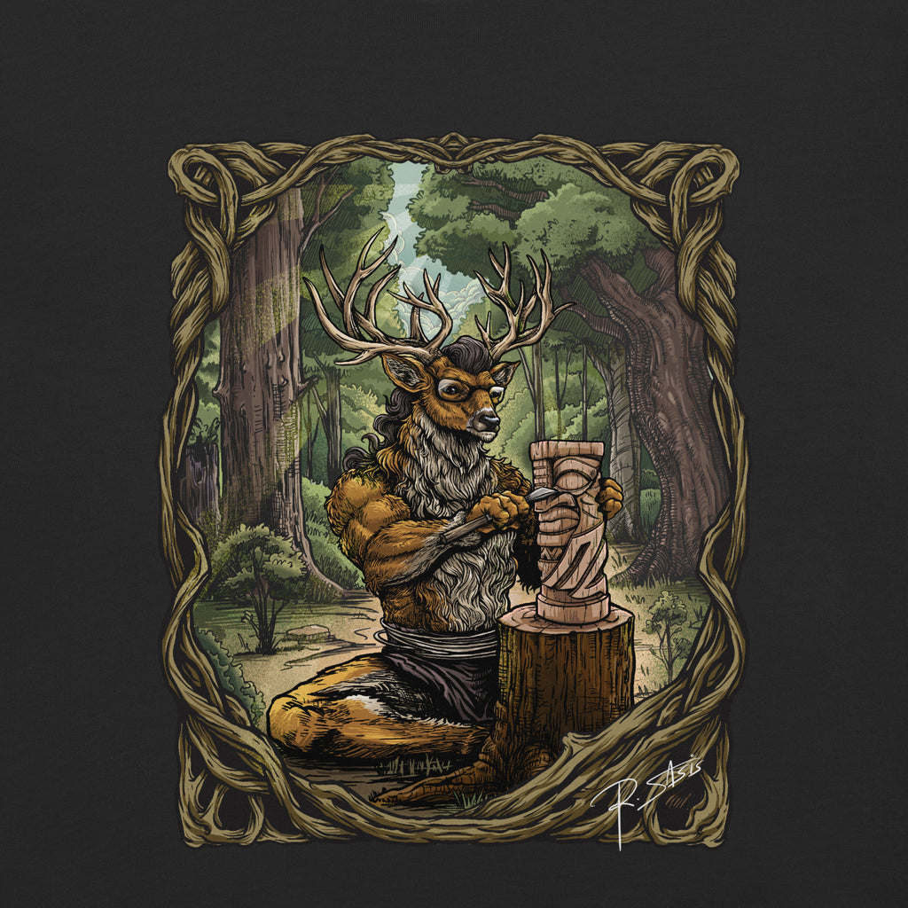 T-shirt Cerf dans la Clairière animal totem Alpha Vibes