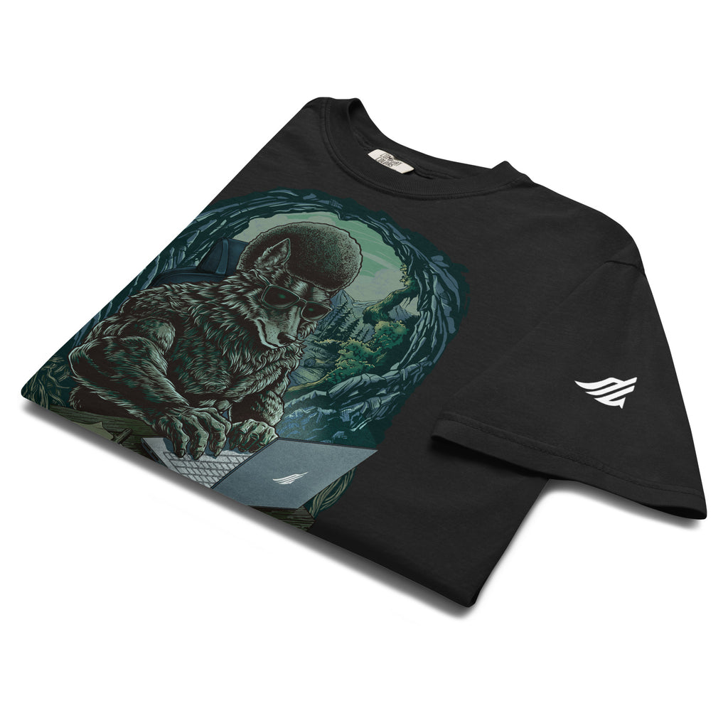 T-shirt Le Loup dans la grotte animal totem Alpha Vibes