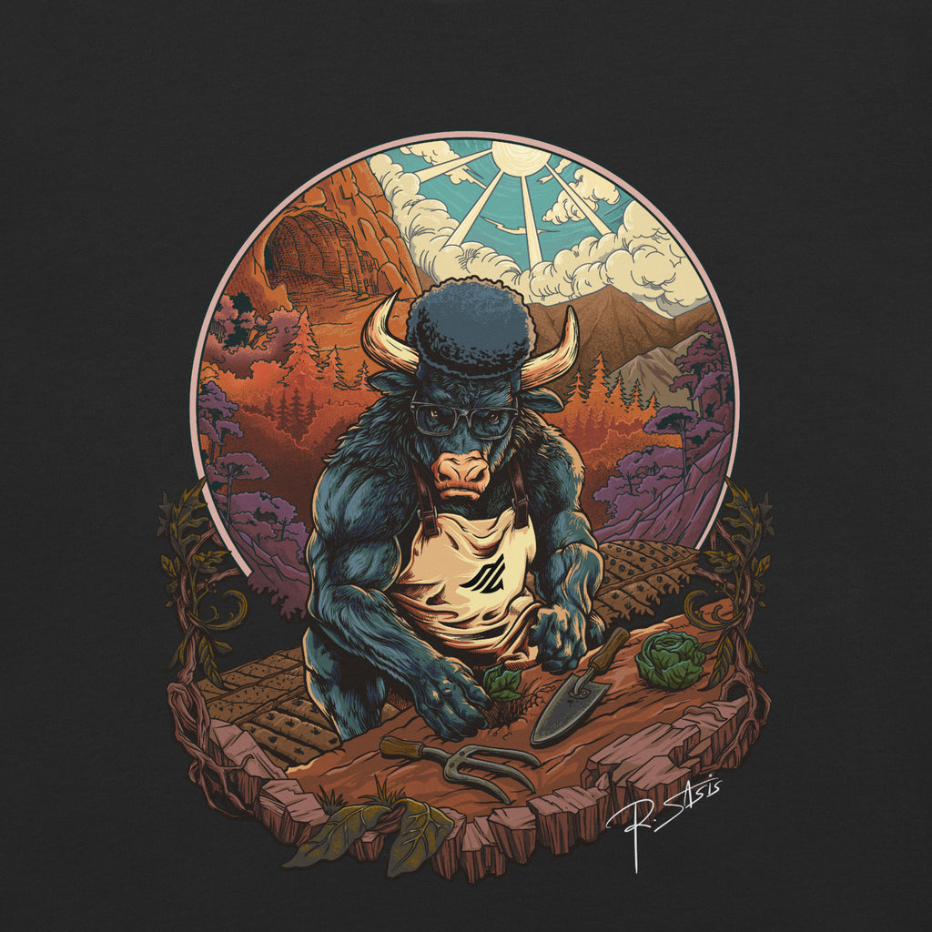 T-shirt Le Taureau dans le jardin animal totem Alpha Vibes